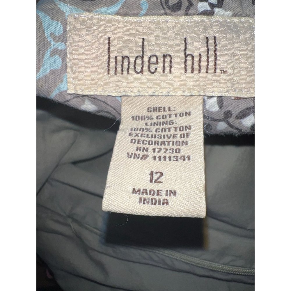 Linden Hill Boho Pale Blue and Brown Skirt with Embellishments Women Size 12 - Picture 5 of 7